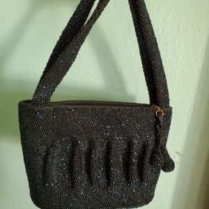 Vintage 1950s Beaded Iridescent Blue Purple Purse by M.E. Products